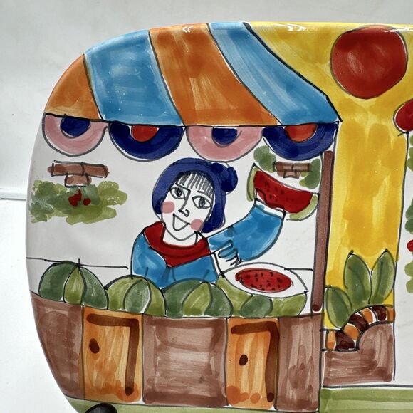 Vintage LaMusa Mercato Trivet Hot Plate Watermelon Fruit 9.5x7.5” - Picture 2 of 5